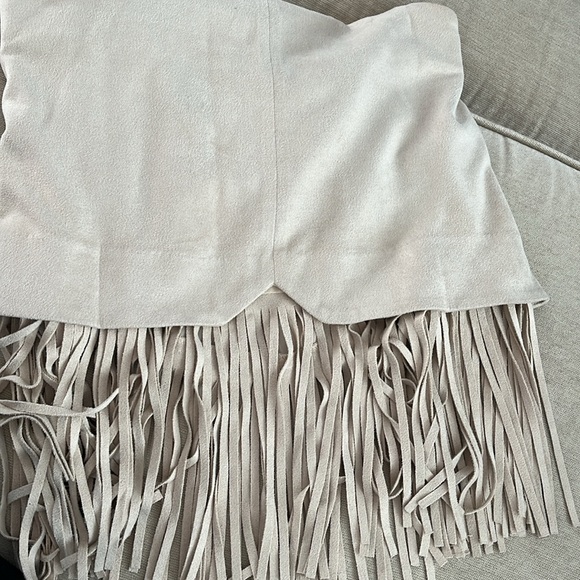 J.O.A. Los Angeles Sueded Tan Beige Fringed Sz Xs bin10 - Picture 7 of 7